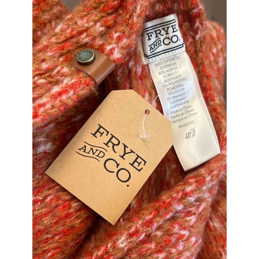Frye and Co Scarlet Orange Marled Knit Infinity Scarf 29FYC309-600 NEW